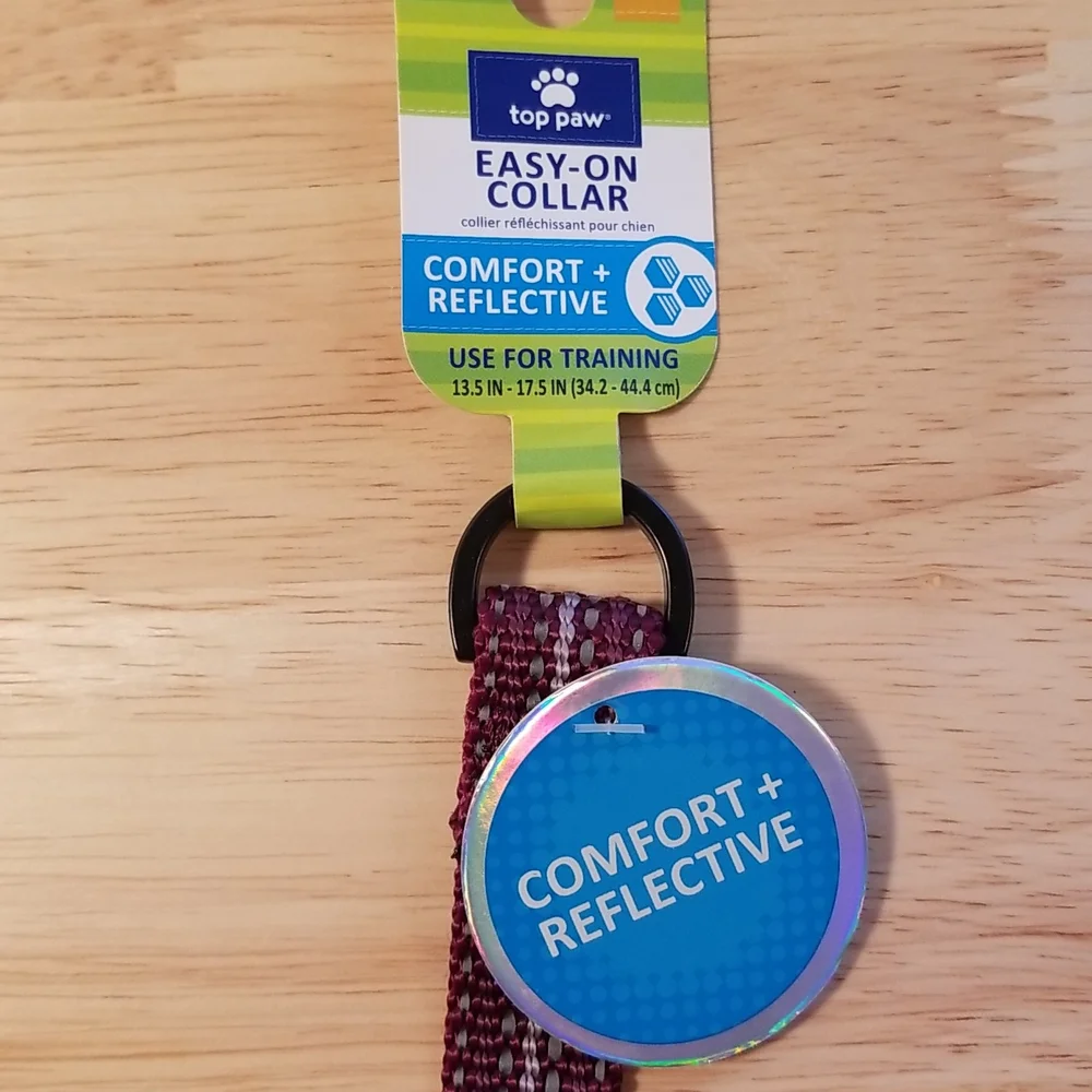 Easy-on martingale style reflective comfort collar